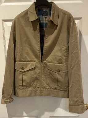 J. Crew Zip-Front Lined (Plaid) Chino Windbreaker